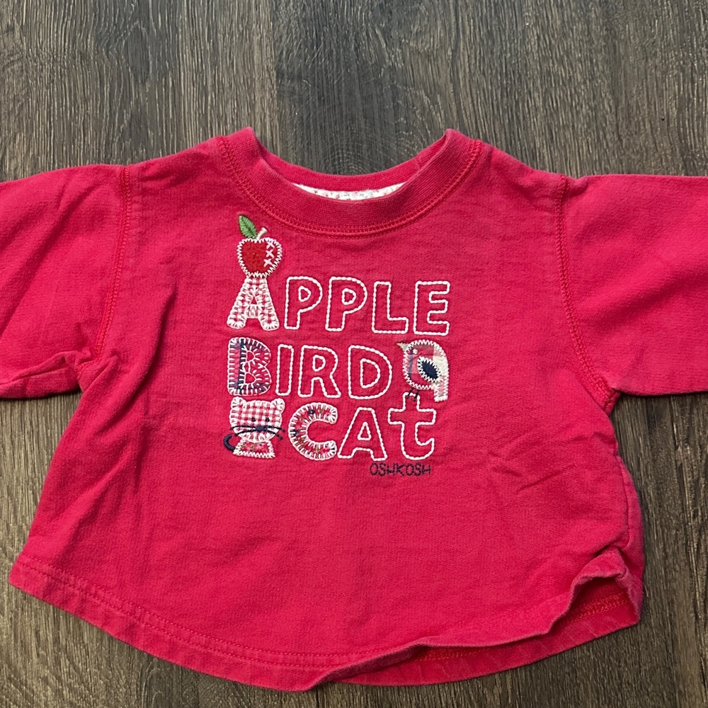 OshKosh Red Vintage Graphic Baby Girl 12m Shirt